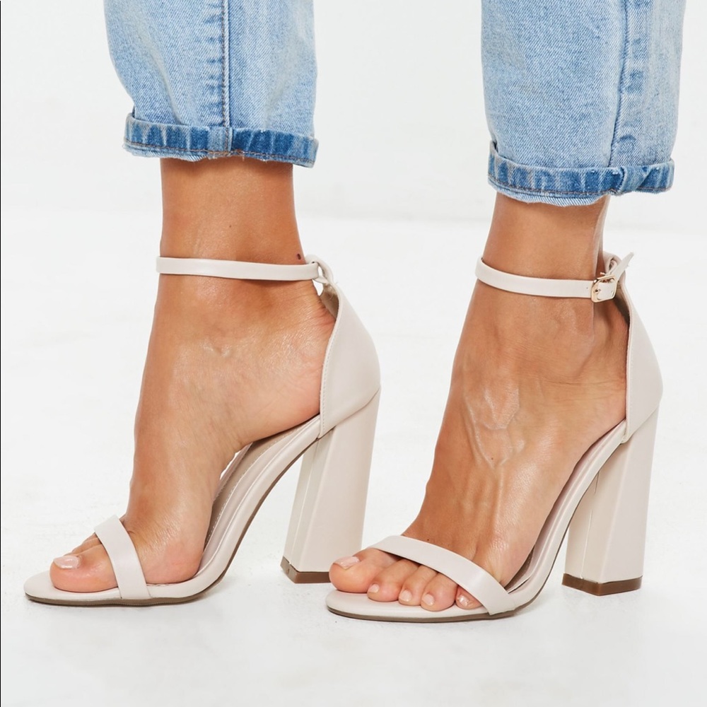 Nwot Nude flared block heels from missguided